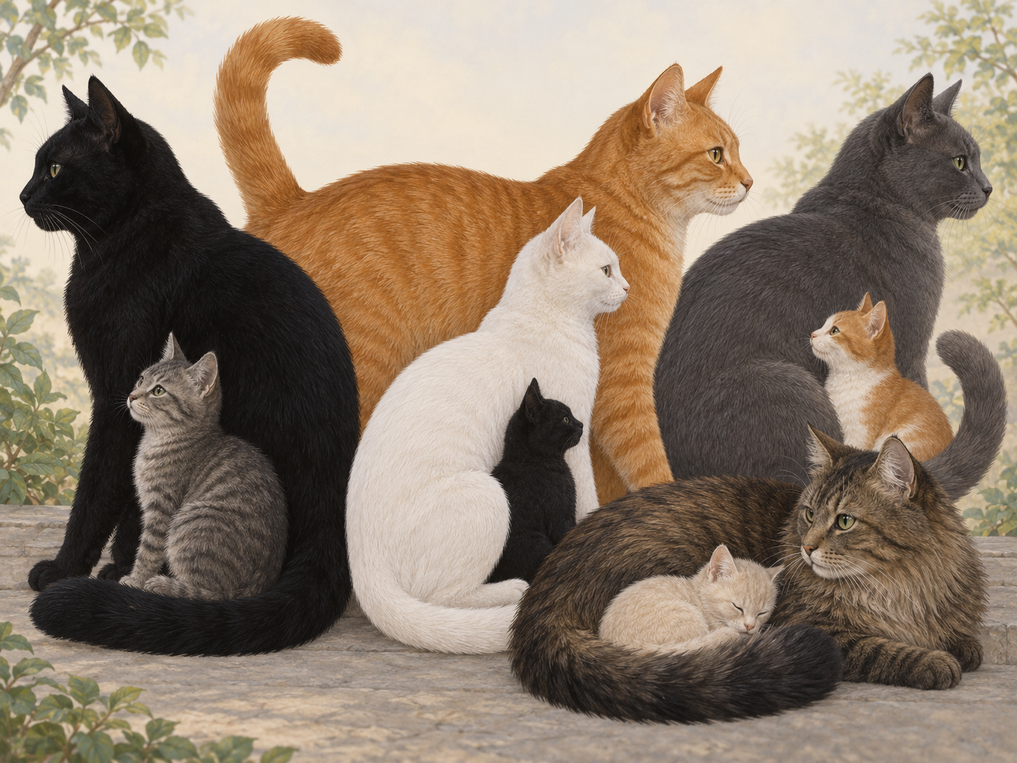 Überlappende Katzenformen zeigen, warum manche Figuren leicht übersehen werden.