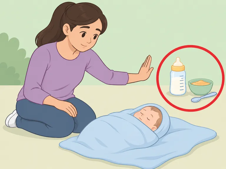 Nahrung und Flüssigkeit werden einem gefundenen Baby nicht ohne Anleitung gegeben.
