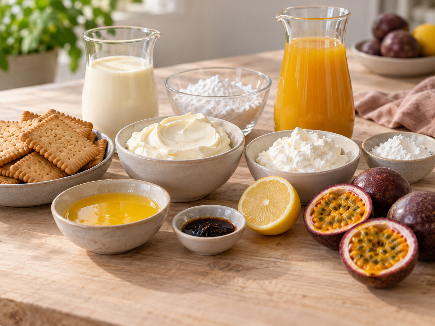 Zutaten für Solero-Dessert mit Maracuja, Vanillecreme und Keksen