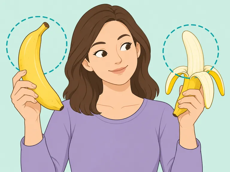 Schale und Fruchtfleisch einer Banane werden getrennt beurteilt.