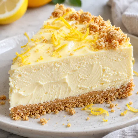Zitronen-Mascarpone-Kuchen mit Keksboden und Zitronenzesten