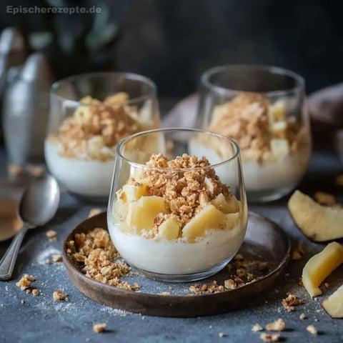 Bratapfel-Crumble auf Zimtcreme