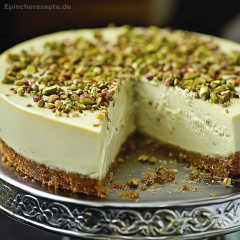 Pistazien-Käsekuchen mit Weißer Schokolade