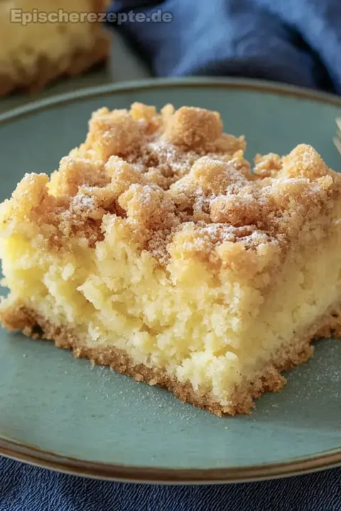 Apfelkuchen mit Pudding und Zimtstreuseln