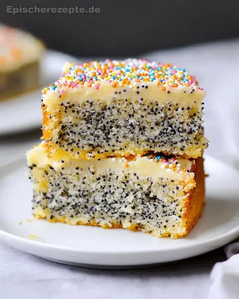 Zitronen-Schichtkuchen mit Mohn-Buttercreme