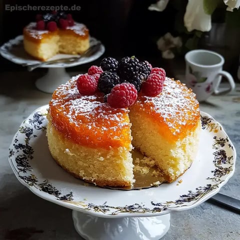 Topfentorte mit Mandeln und Marillenkonfitüre