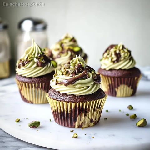 Mozartkugel Cupcakes mit Pistazien-Schoko Muffins