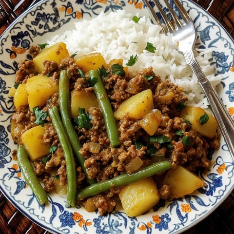 Grüne Bohnen Pfanne mit Kartoffeln & Hack