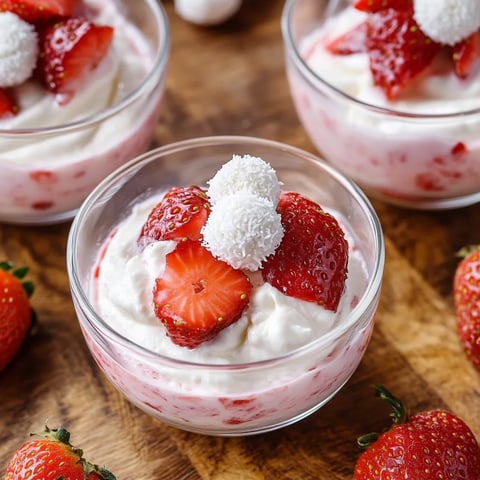Leichtes Erdbeer Raffaello Dessert