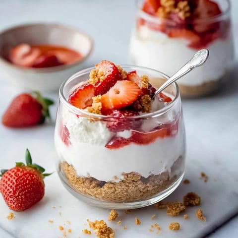 Erdbeer-Dessert im Glas mit Joghurt