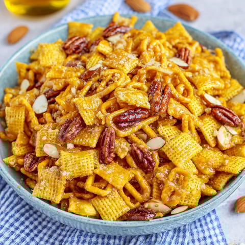 A bowl of Sweet Bugle Party Mix.