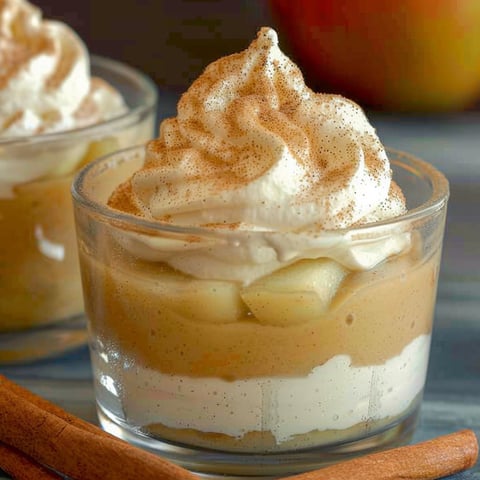 A glass of zimtcreme with a spoon in it.