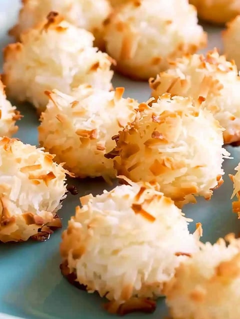 A plate of coconut macaroons.
