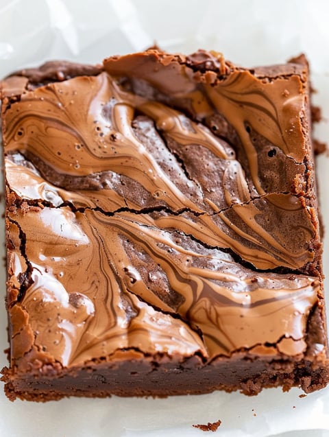 A slice of Nutella brownies.