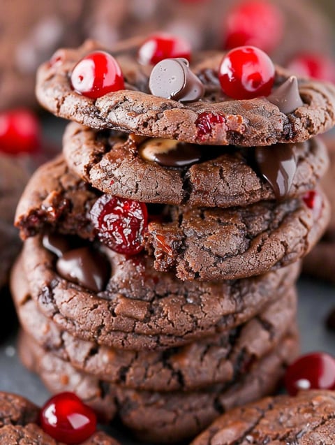 A stack of black forest cookies.