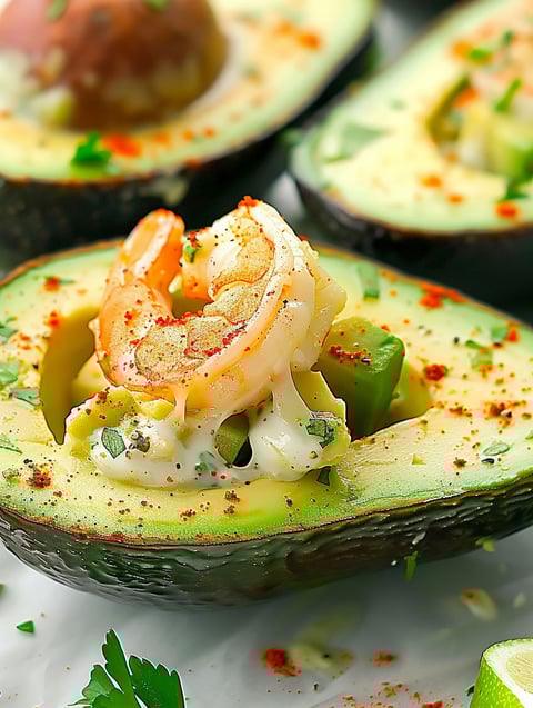 Baked Shrimp Stuffed Avocados.