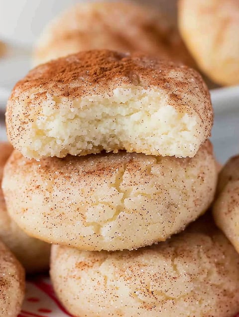 A stack of cinnamon cream cheese cookies.