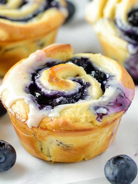 A pastry with blueberry filling.