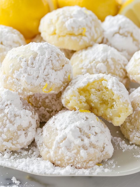 A plate of cookies with lemon and butter.