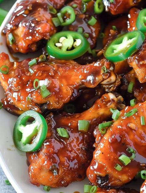 A plate of spicy jalapeno chicken.