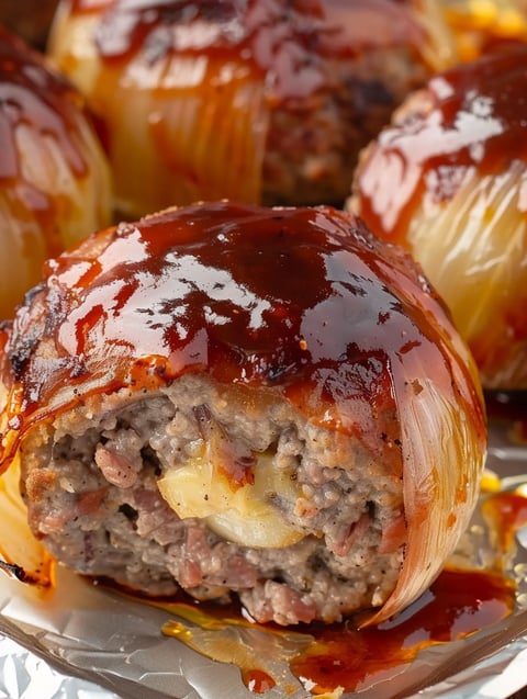 Onion Bombs with sauce.